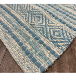 Rugs Avocado Dhurrie Cotton 2 x 3 Fusion Ice Blue