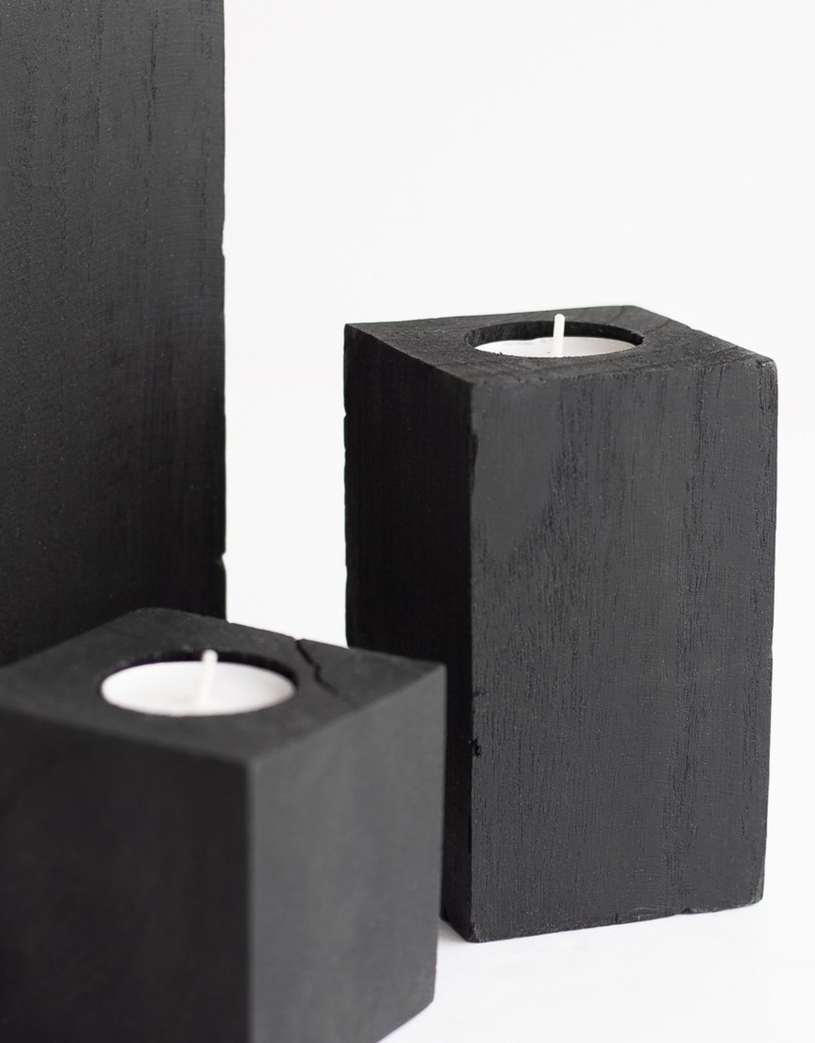 Small minimalist black candle holder