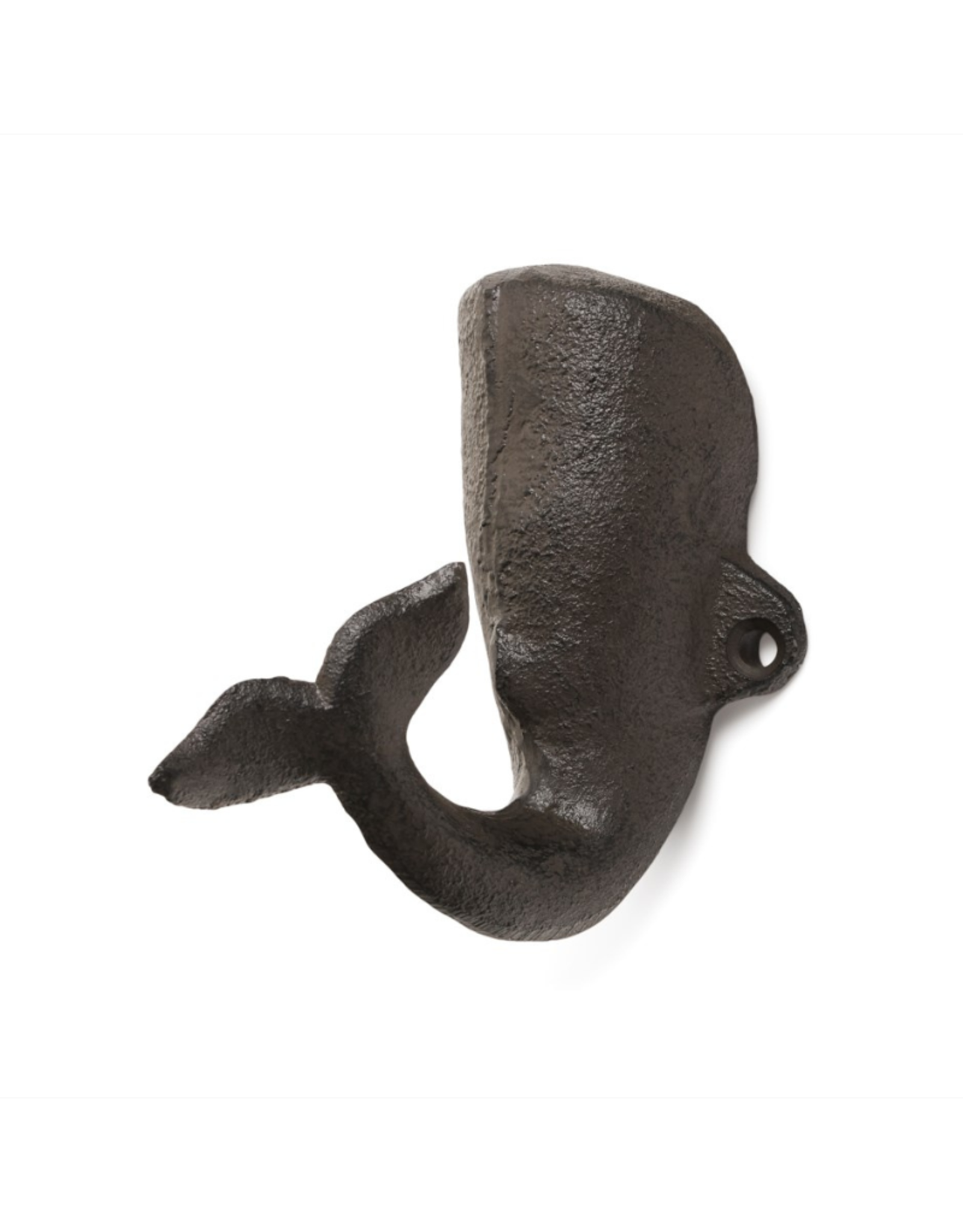 Cast Iron SPERM WHALE Wall HOOK 6 1/2 Long Antique Patina Finish 