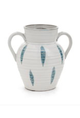 Vase PC Cera Loop Handles White/Blue 8600062