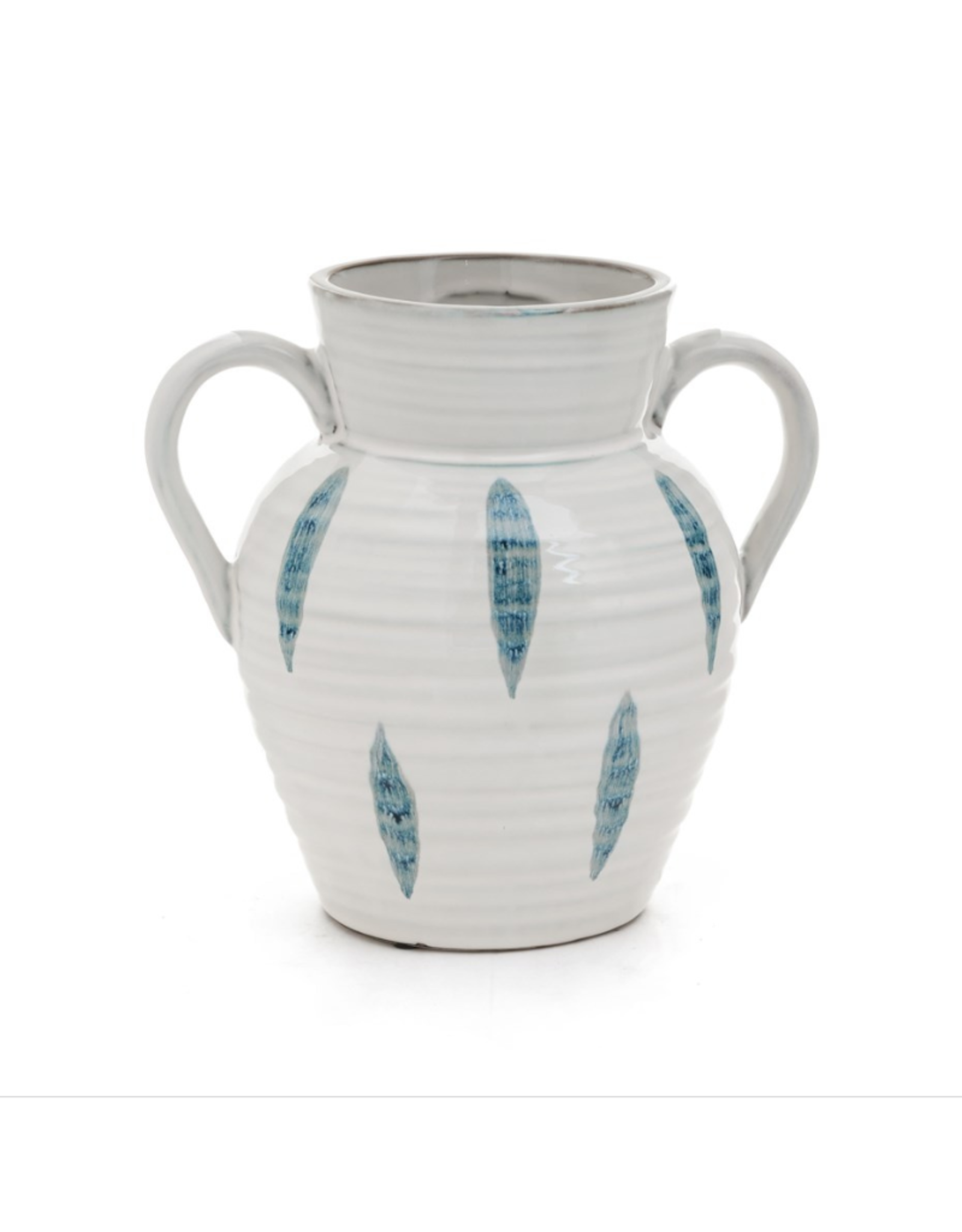 Vase PC Cera Loop Handles White/Blue 8600062
