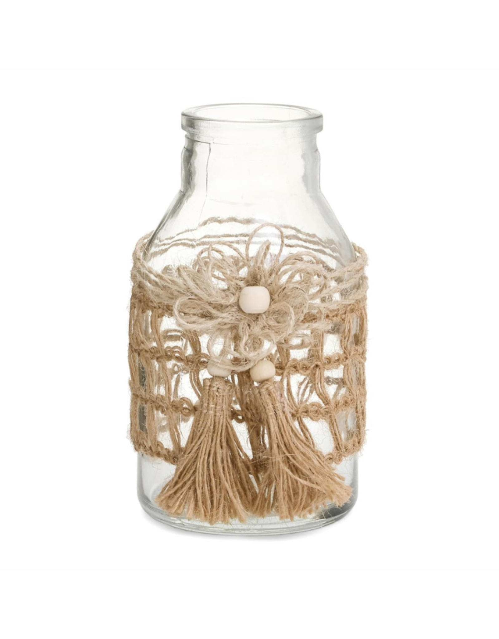 Vase PC Glass Jute Cord Clear/Natural 1920839