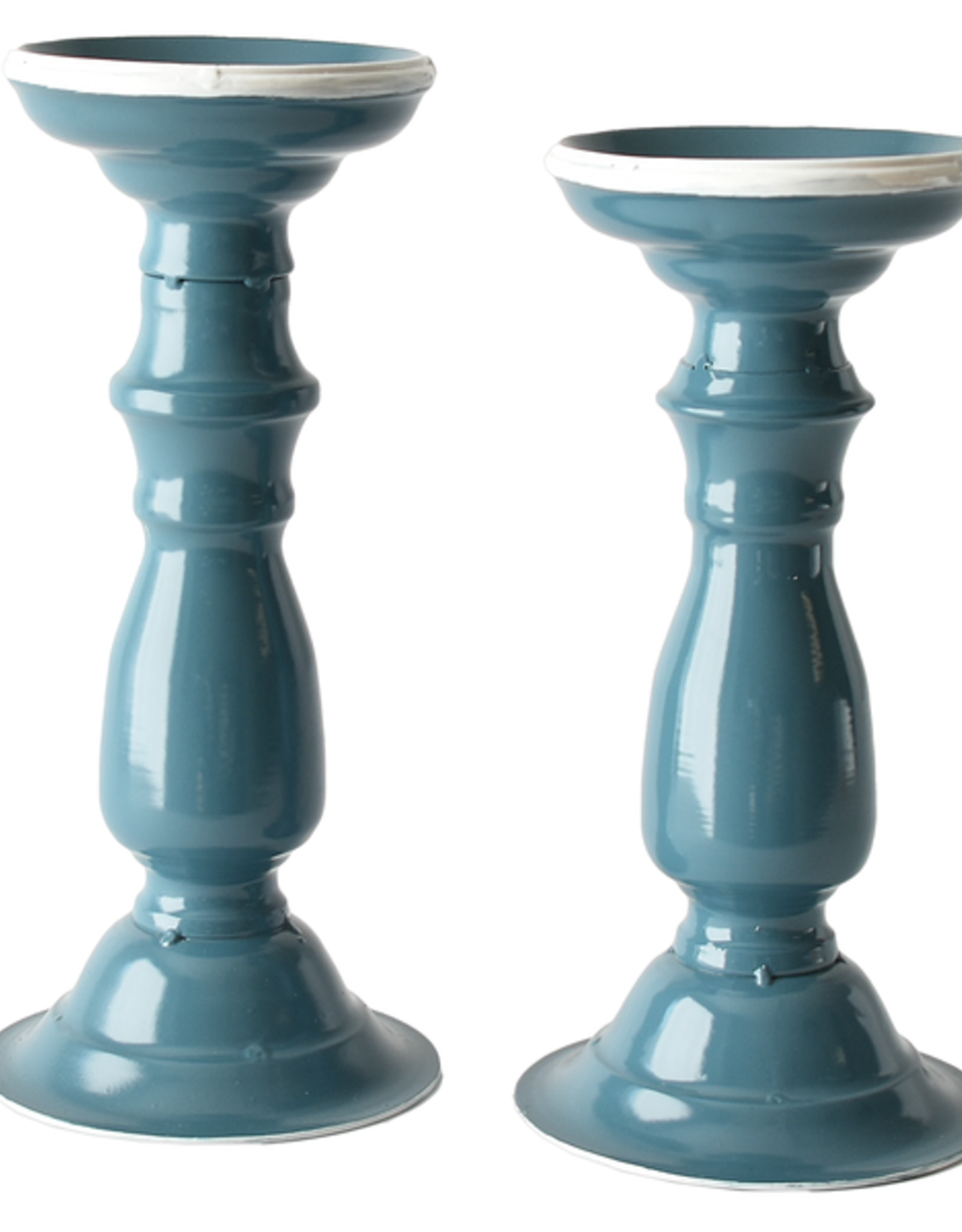Candle Holder Ganz Blue & White Pillar LG CB176333