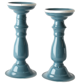 Candle Holder Ganz Blue & White Pillar LG CB176333