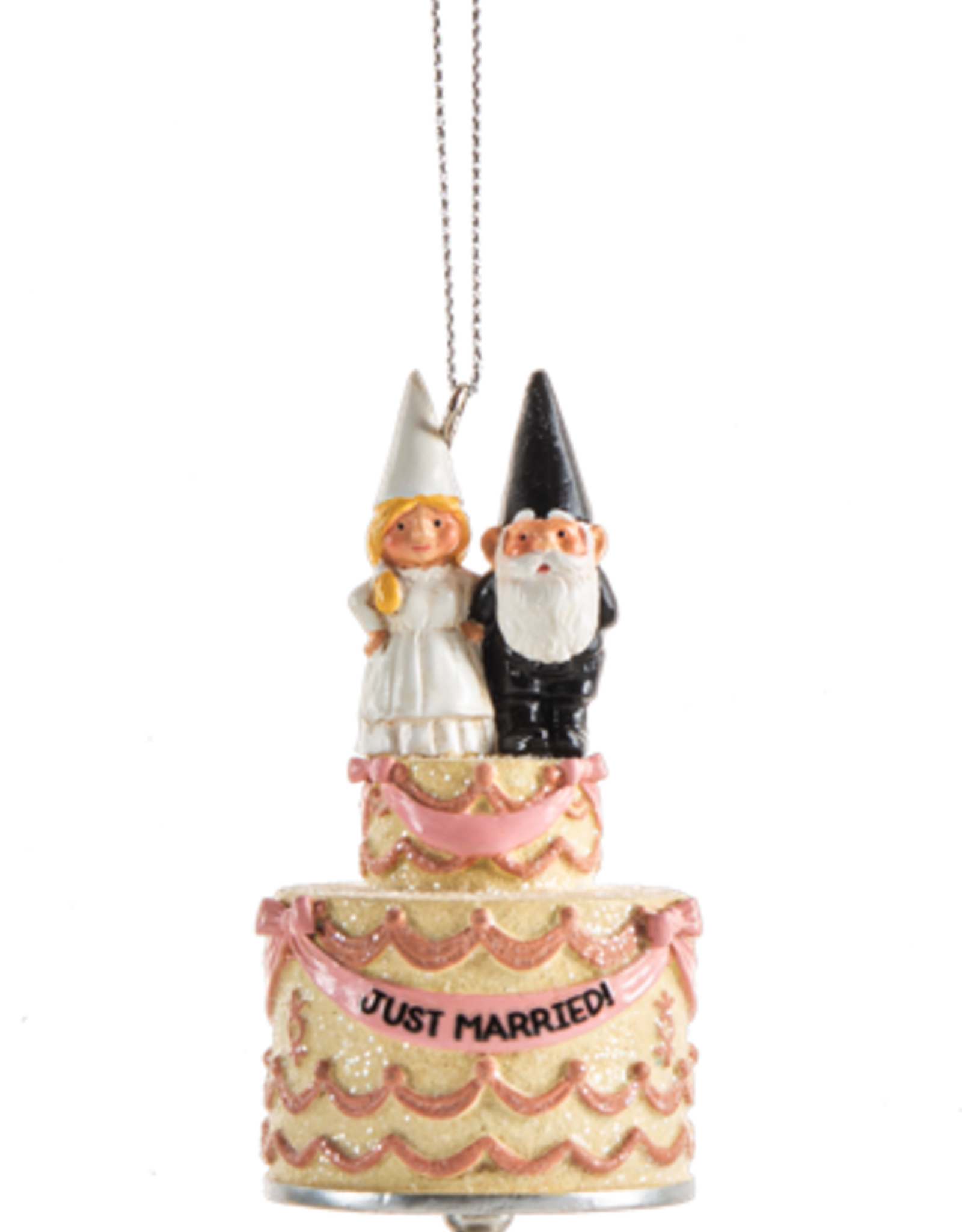 Xmas Ganz Ornament Wedding Cake w/ Gnomes MX186959