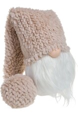 Xmas ADV Gnome Head Knit Hat Creme 5 x 21.5 in 3740143