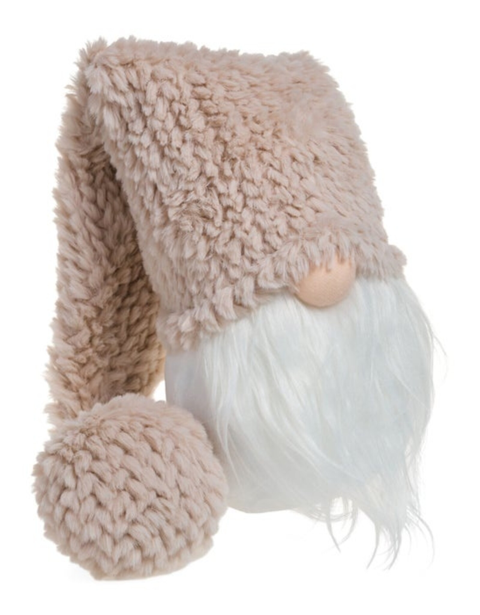 Xmas ADV Gnome Head Knit Hat Creme 5 x 21.5 in 3740143