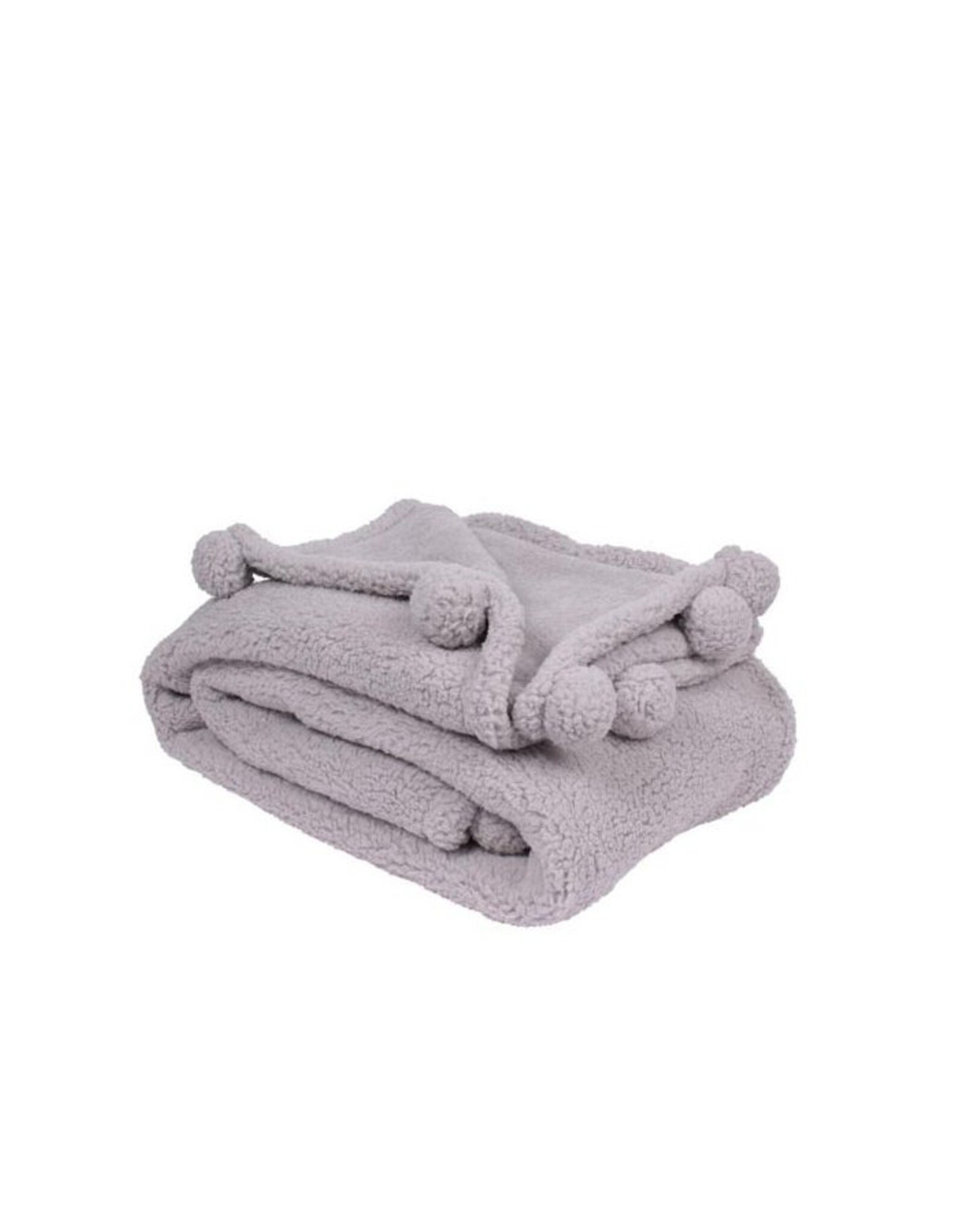 Throw Harman Pom Pom Sherpa Grey 1196263