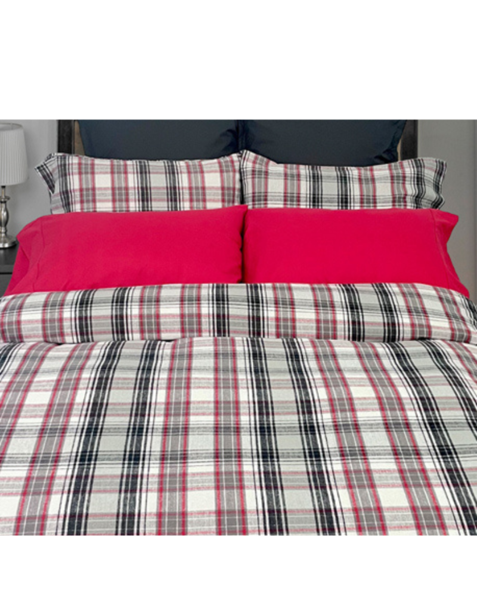 Cuddle Down Duvet Cover Cuddledown Spencer King Flannel w / pillow cases