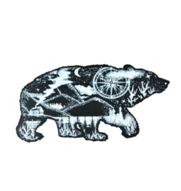 Xmas CT Bear Sign Blk/Wh 15.5" Z8828