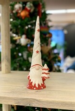 Xmas CT Gnome W/White Tall Hat 10” H3383