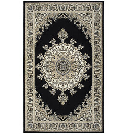Rugs Avocado Artificial Silk 3’3” x 4’7” Medallion Black