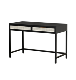 LH Imports LH Rattan Desk Ebony RAT009-E