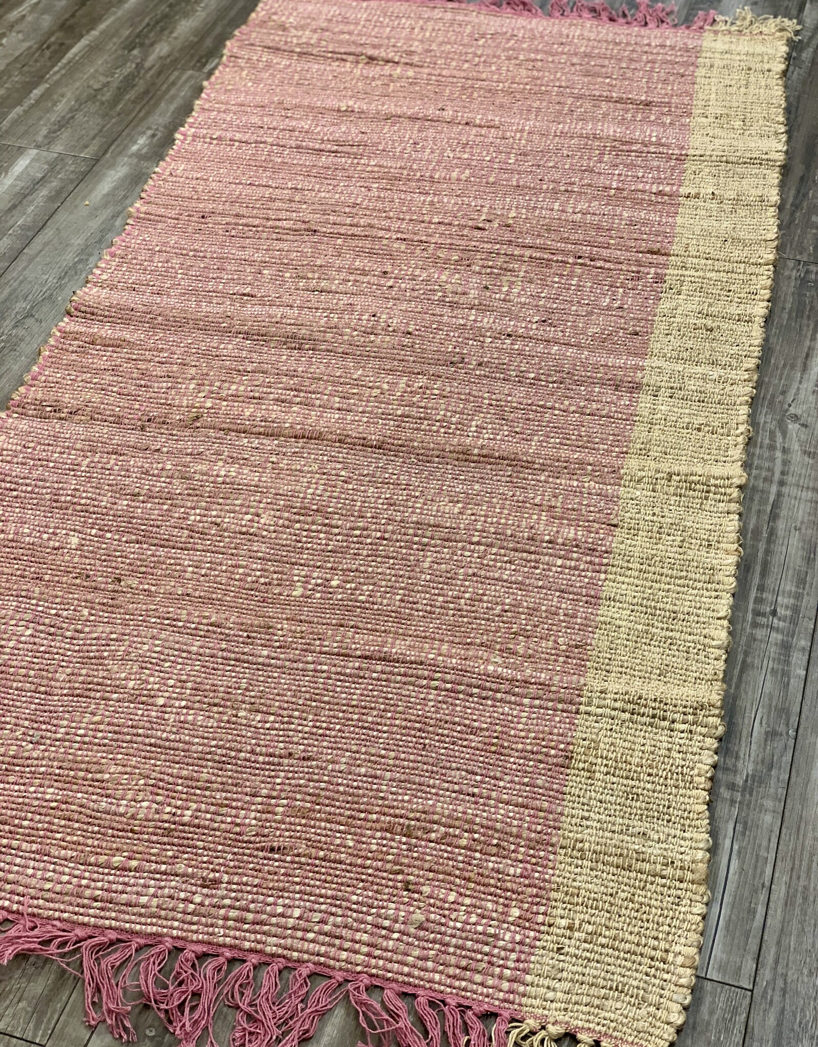 Indaba Rugs Indaba Stripe Jute Pink 2’ x 5’ 1-4891