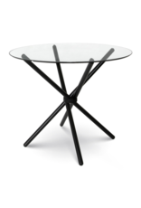 Style In Form SIF Edie Dining Table w/Glass Top Black Legs EDI-002