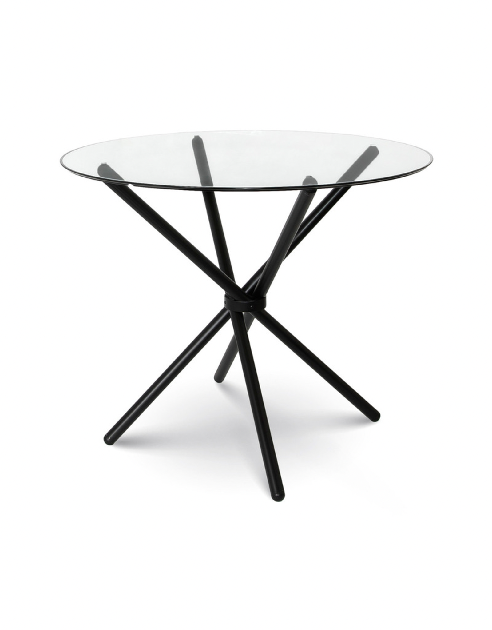 Style In Form SIF Edie Dining Table w/Glass Top Black Legs EDI-002