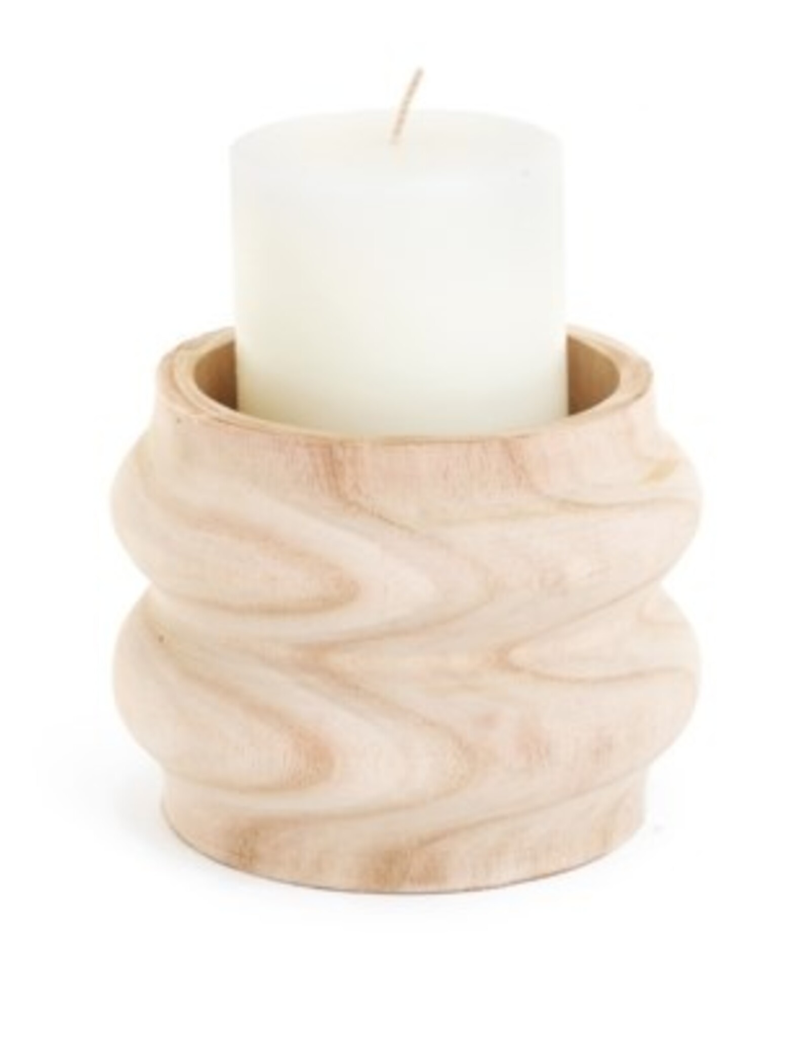 Candle Holder PC Devlin Wood Natural B7061006