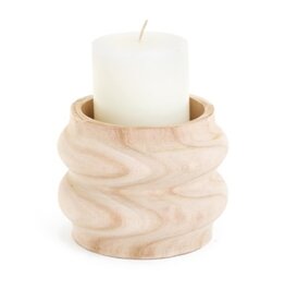 Candle Holder PC Devlin Wood Natural B7061006
