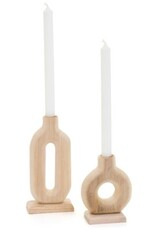 Candle Holder PC Isabel Wood Small B7221018