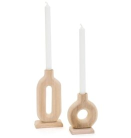 Candle Holder PC Isabel Wood Small B7221018