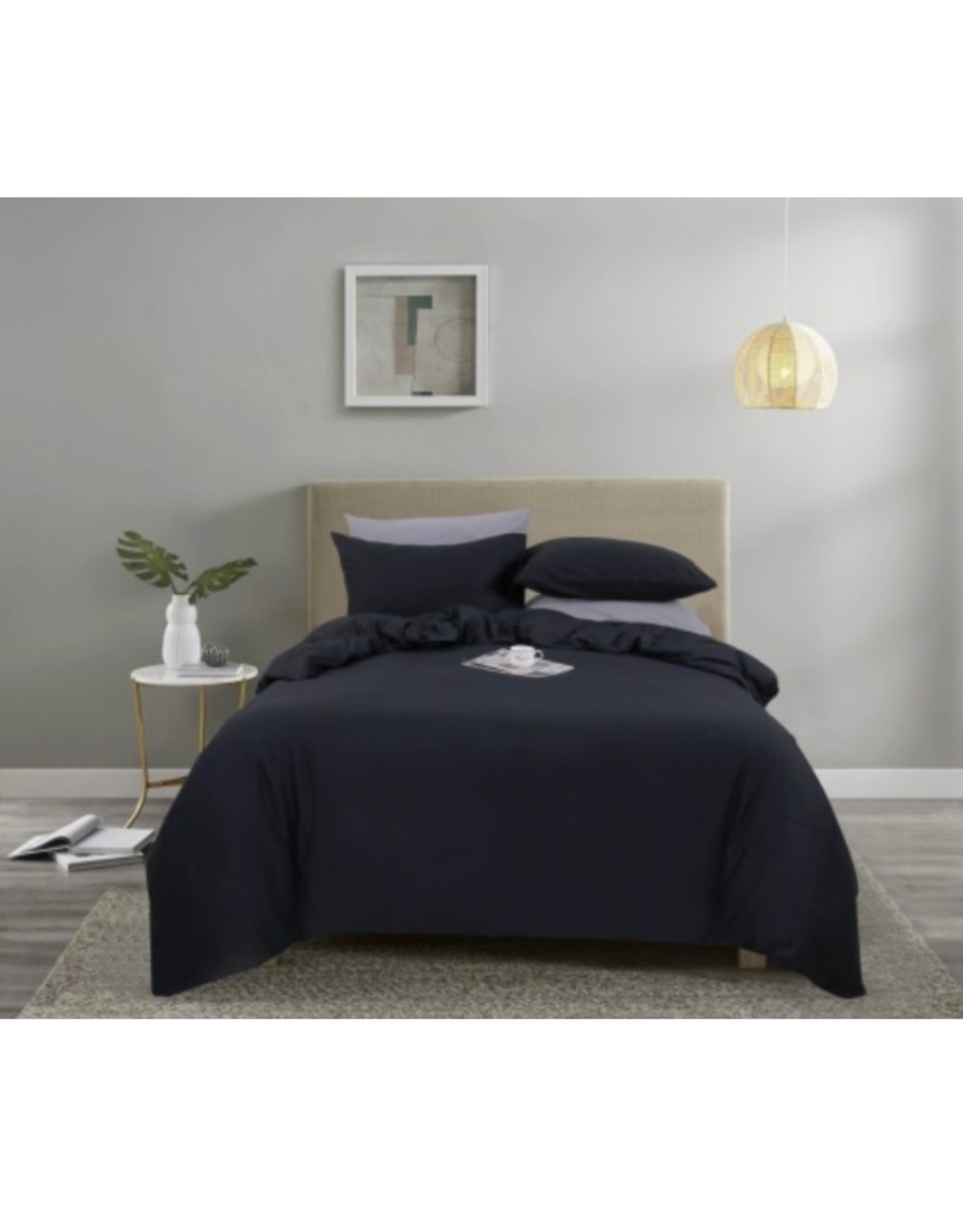 Livia Duvet Cover Livia Nature Black Dbl / Queen w/Pillow Cases