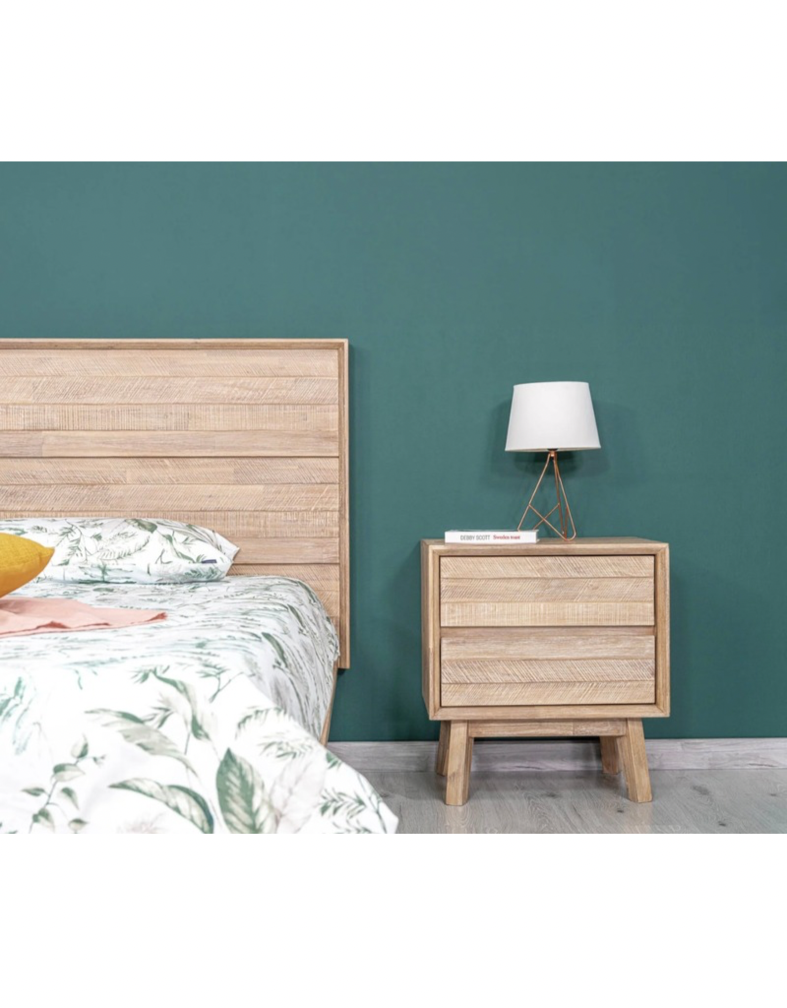 LH Imports LH Gia 2 Drawer Nightstand Driftwood GIA002