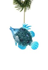 Xmas Starlight Aqua Hanging Glittered Tropical Fish DK3979