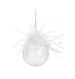 Xmas ADV Ornament Clear Glass Feather 3680312