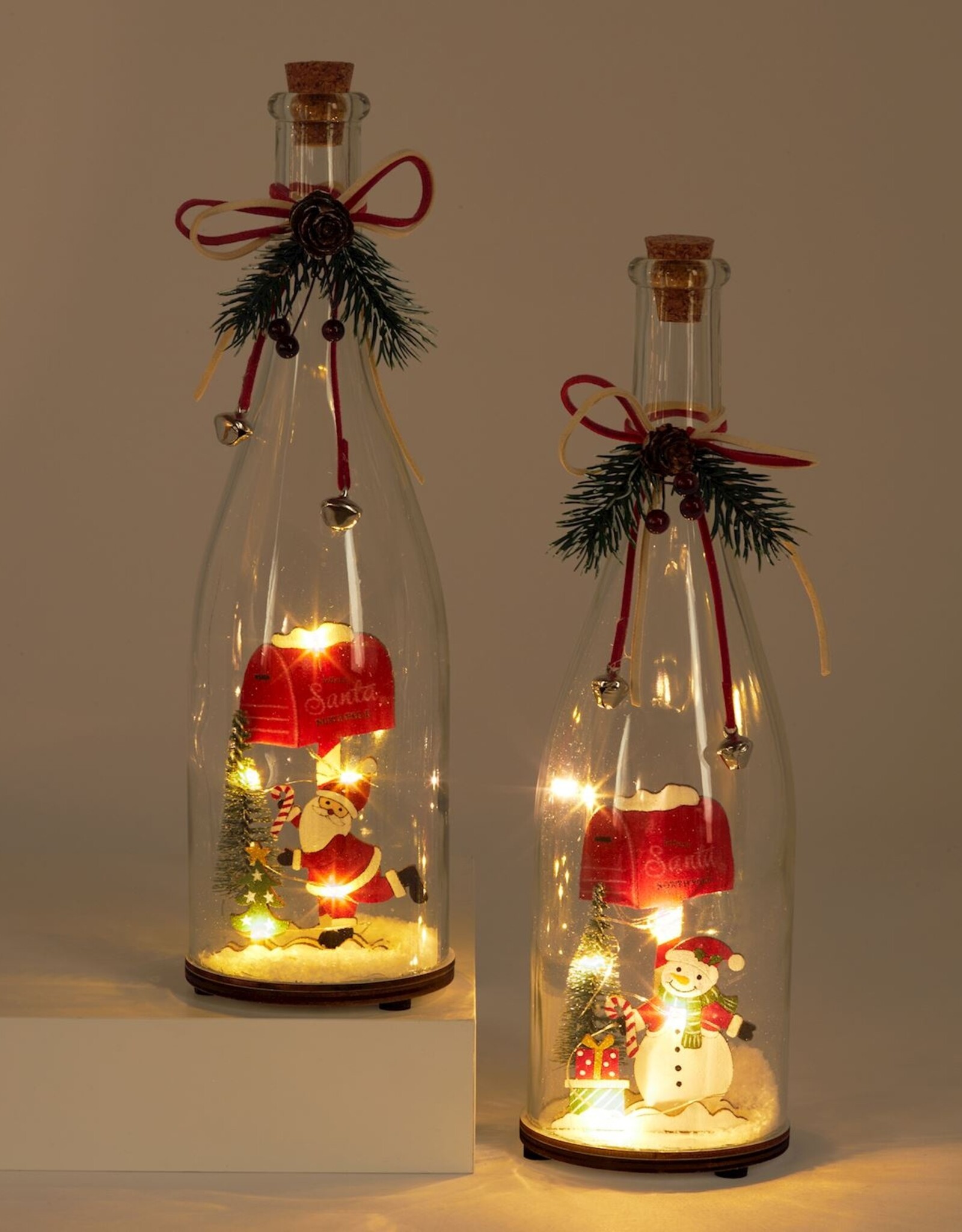 Xmas Giftcraft LED Glass Bottle Asst. 644978