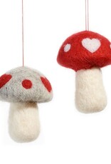 Xmas Giftcraft Ornament Wool Mushroom 666595