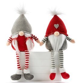 Xmas Giftcraft Shelf Sitter Gnome w/GreyHat 682594