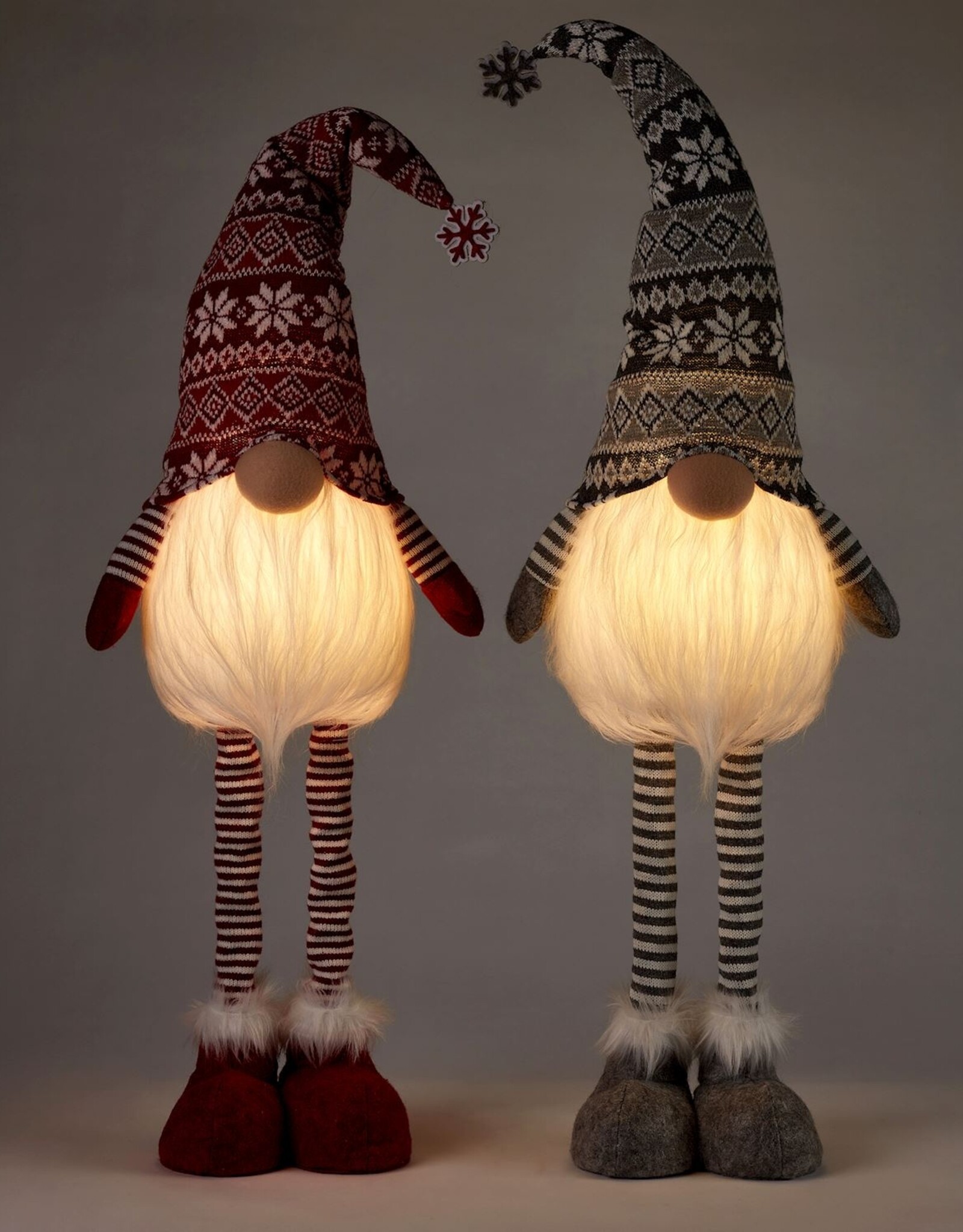 Xmas Giftcraft LED Gnome Standing/Sitting Grey 683970