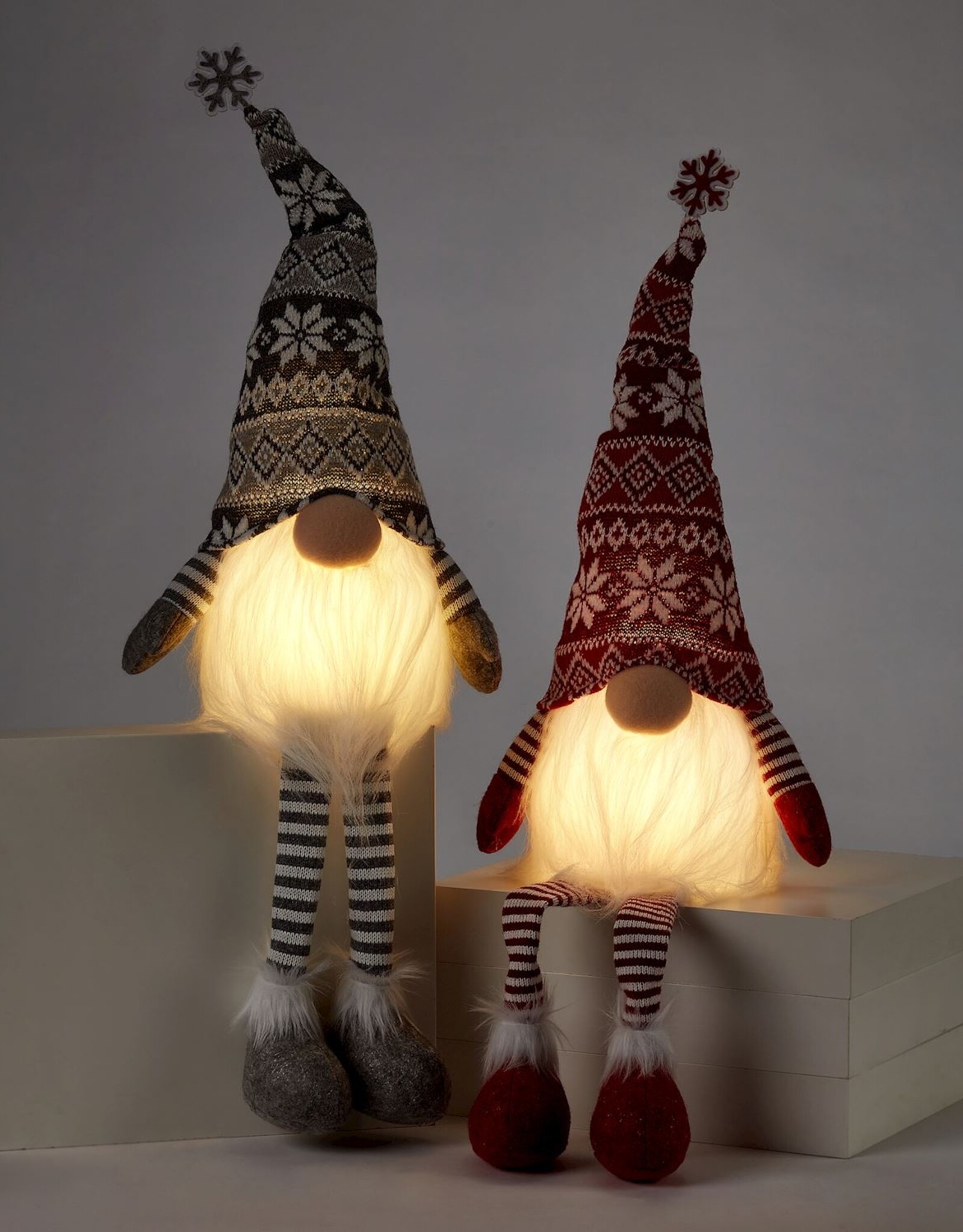 Xmas Giftcraft LED Gnome Shelf Sitter Grey 683972