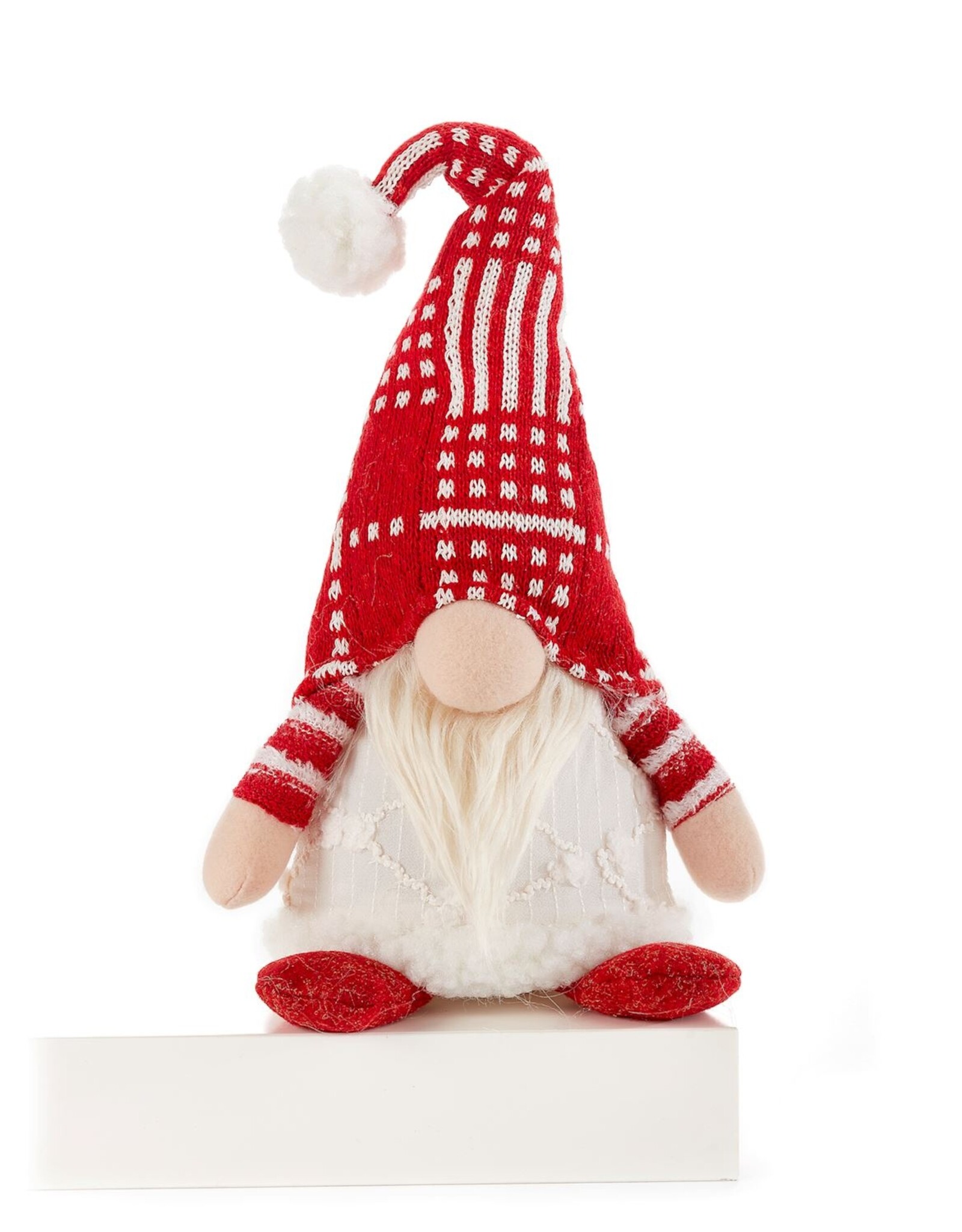 Xmas Giftcraft Sitting Gnome Plush w/Red Hat 683958
