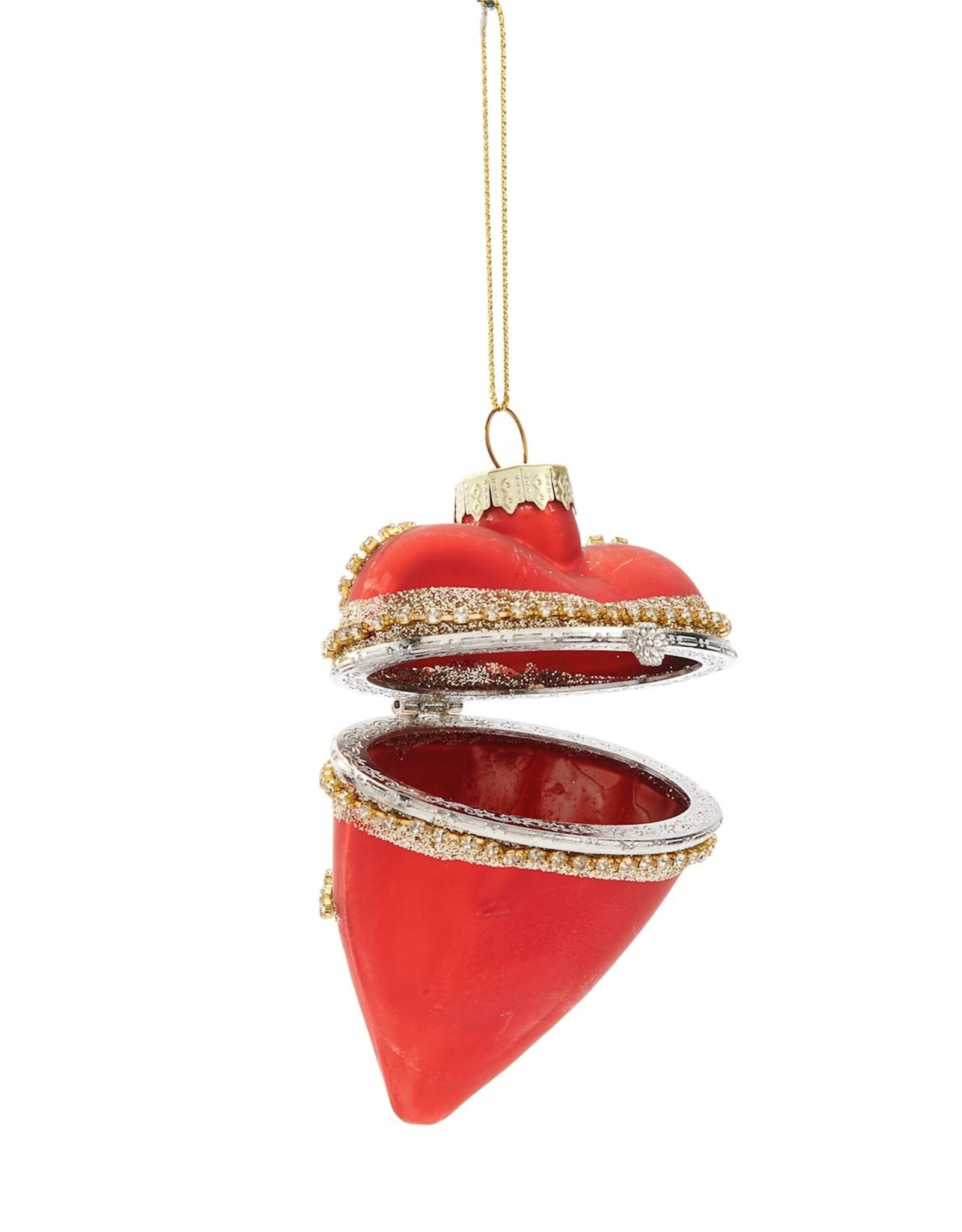 Xmas Giftcraft Ornament Glass Heart Locket 646615