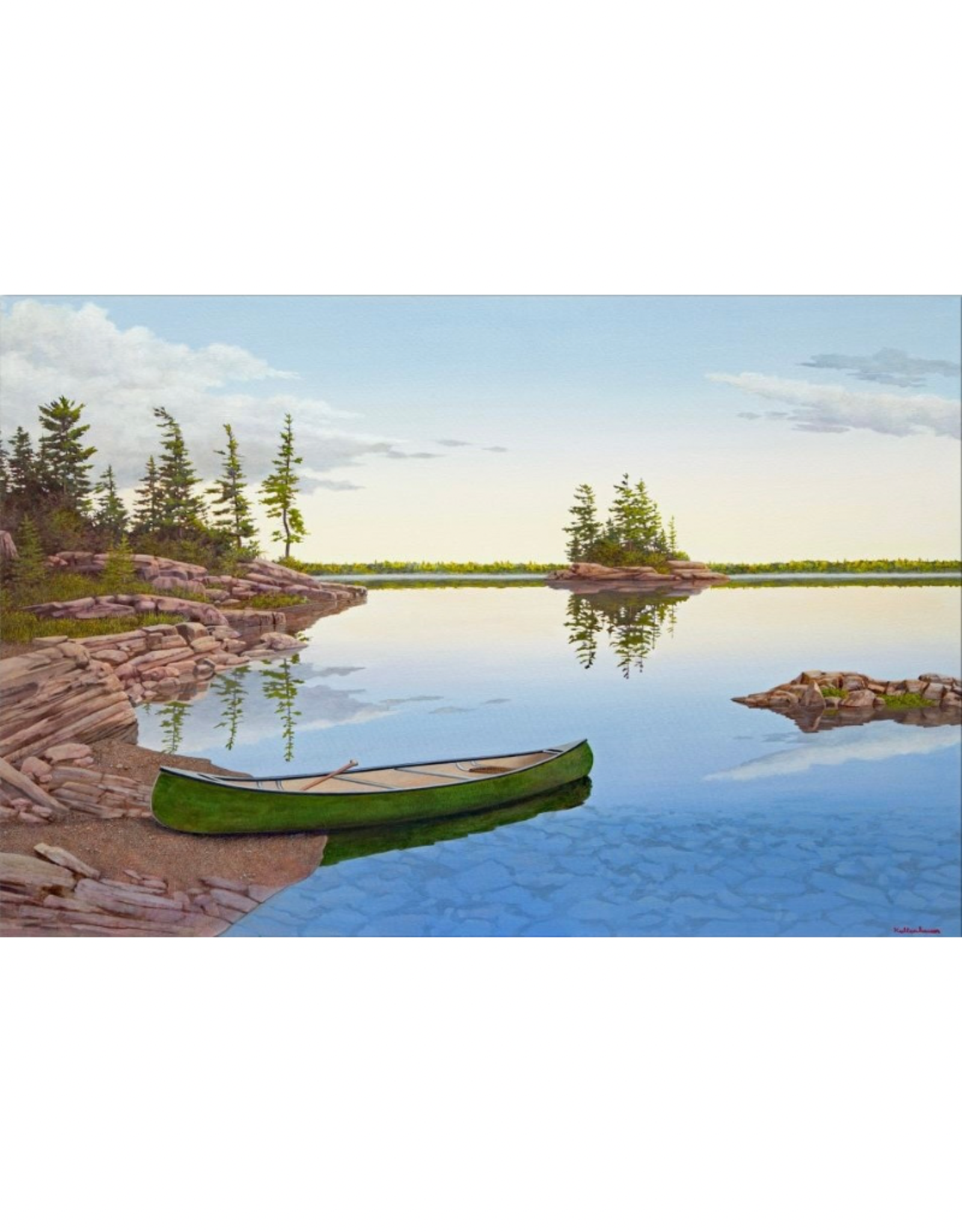 Streamline Art Green Canoe 30x45