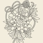 Up For Grabs Chrysanthemum Skull by JF