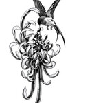 Human Kanvas Up For Grabs Chrysanthemum & Swallow by Katerina