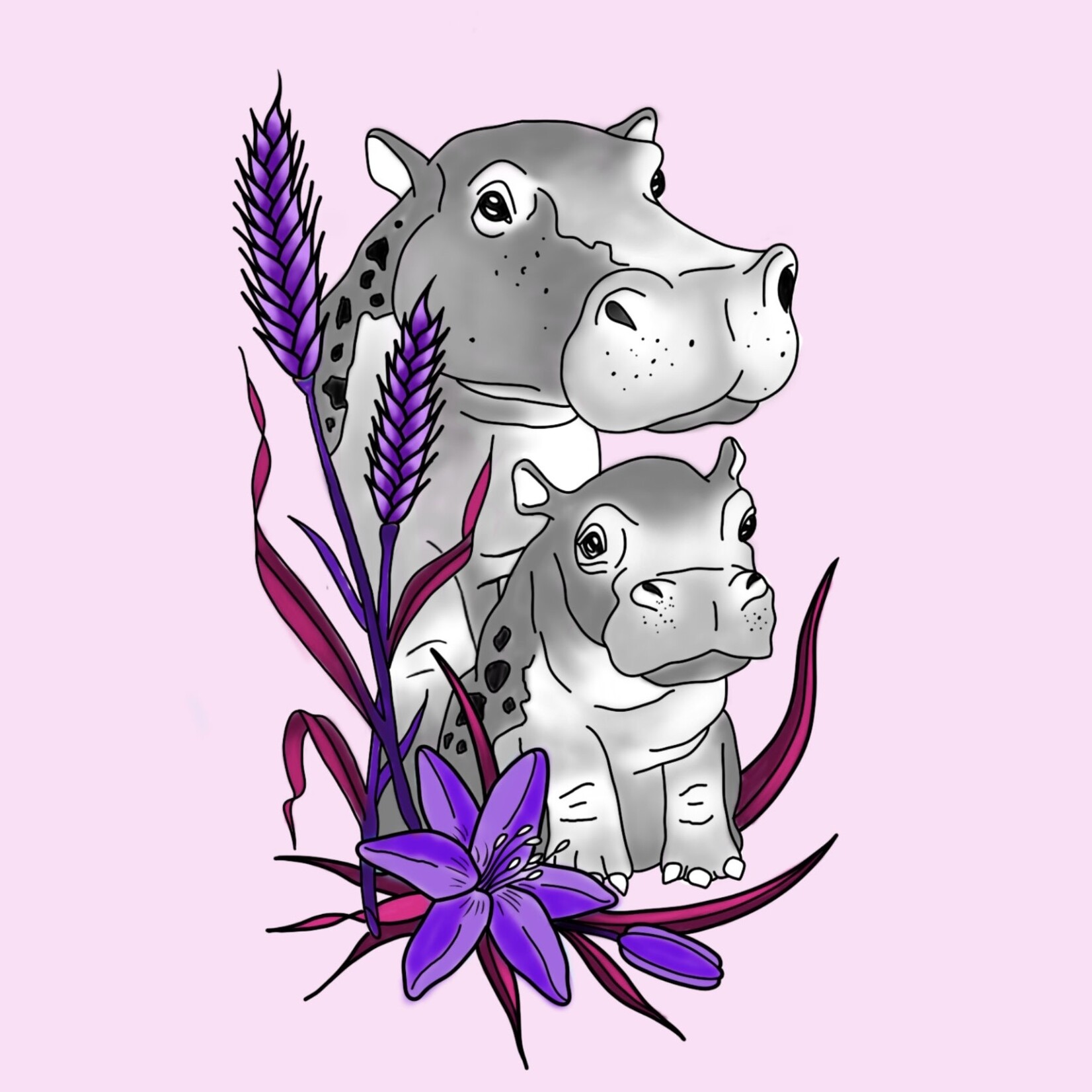 Up For Grabs Hippos by Kathy