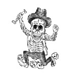 Human Kanvas Up For Grabs Calavera Style Skeleton by Felipe