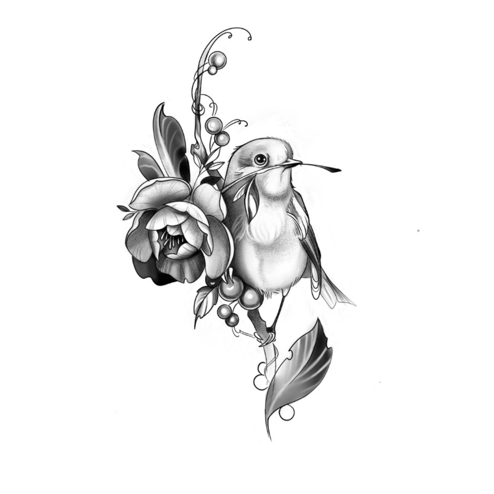 Human Kanvas Up For Grabs Floral Bird by Katerina