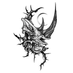 Human Kanvas Up For Grabs Rhino Skull by Katerina
