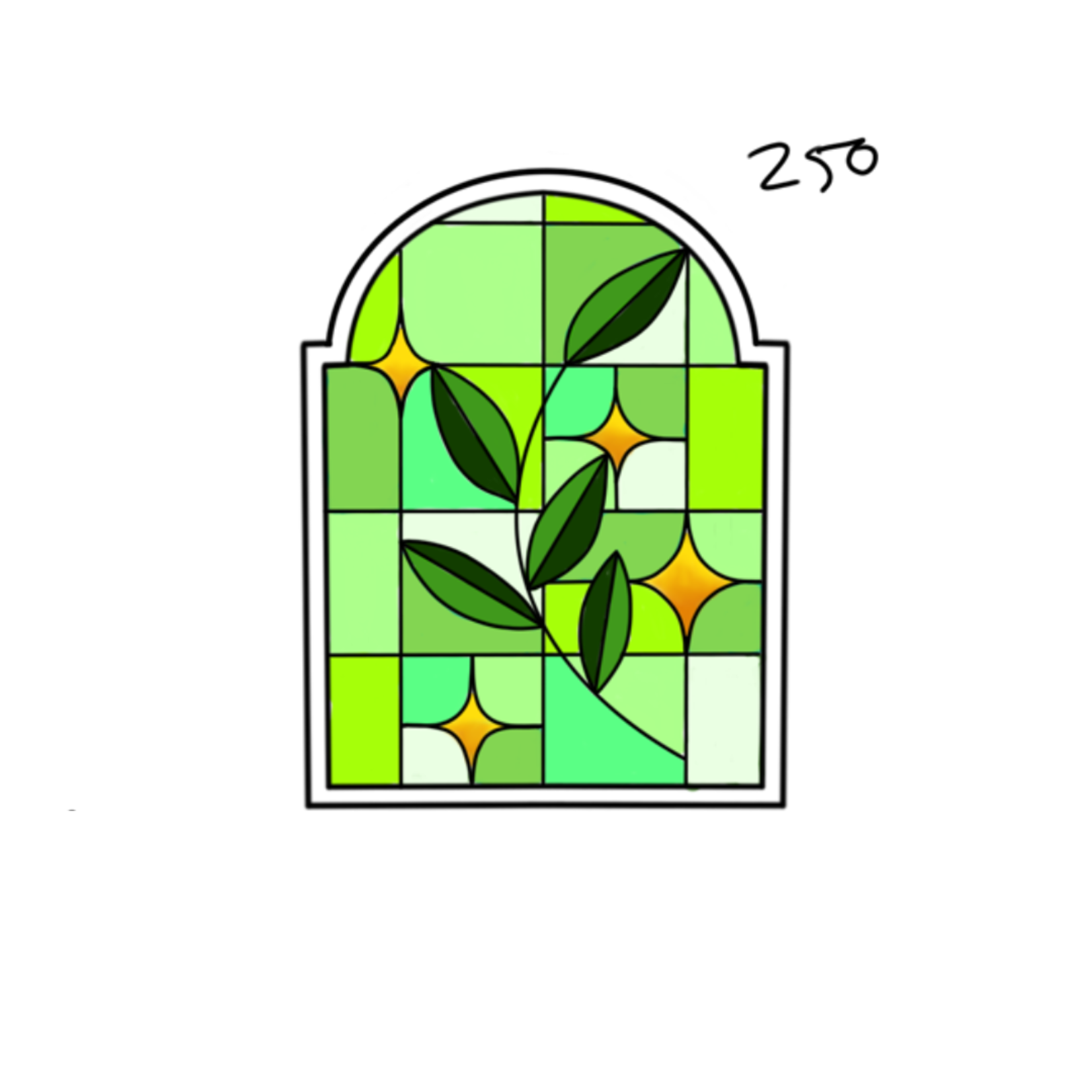 Up For Grabs Leafy Stained Glass by Tori