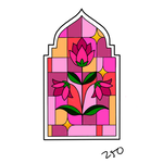 Up For Grabs Floral Stained Glass by Tori