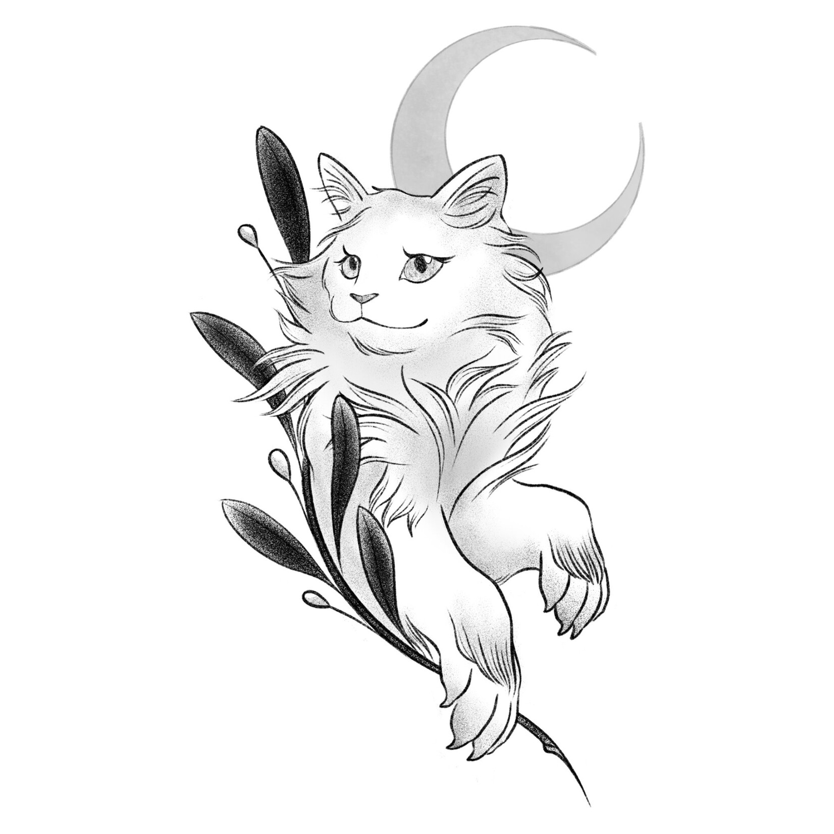 Up For Grabs Moon Cat by Sasha