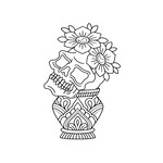 Up For Grabs Skull Vase by JF