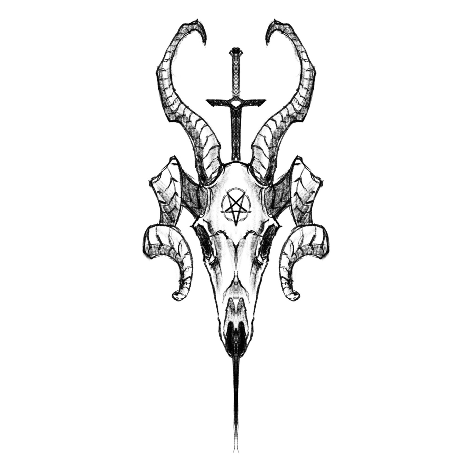 Up For Grabs Ram Skull by Sasha