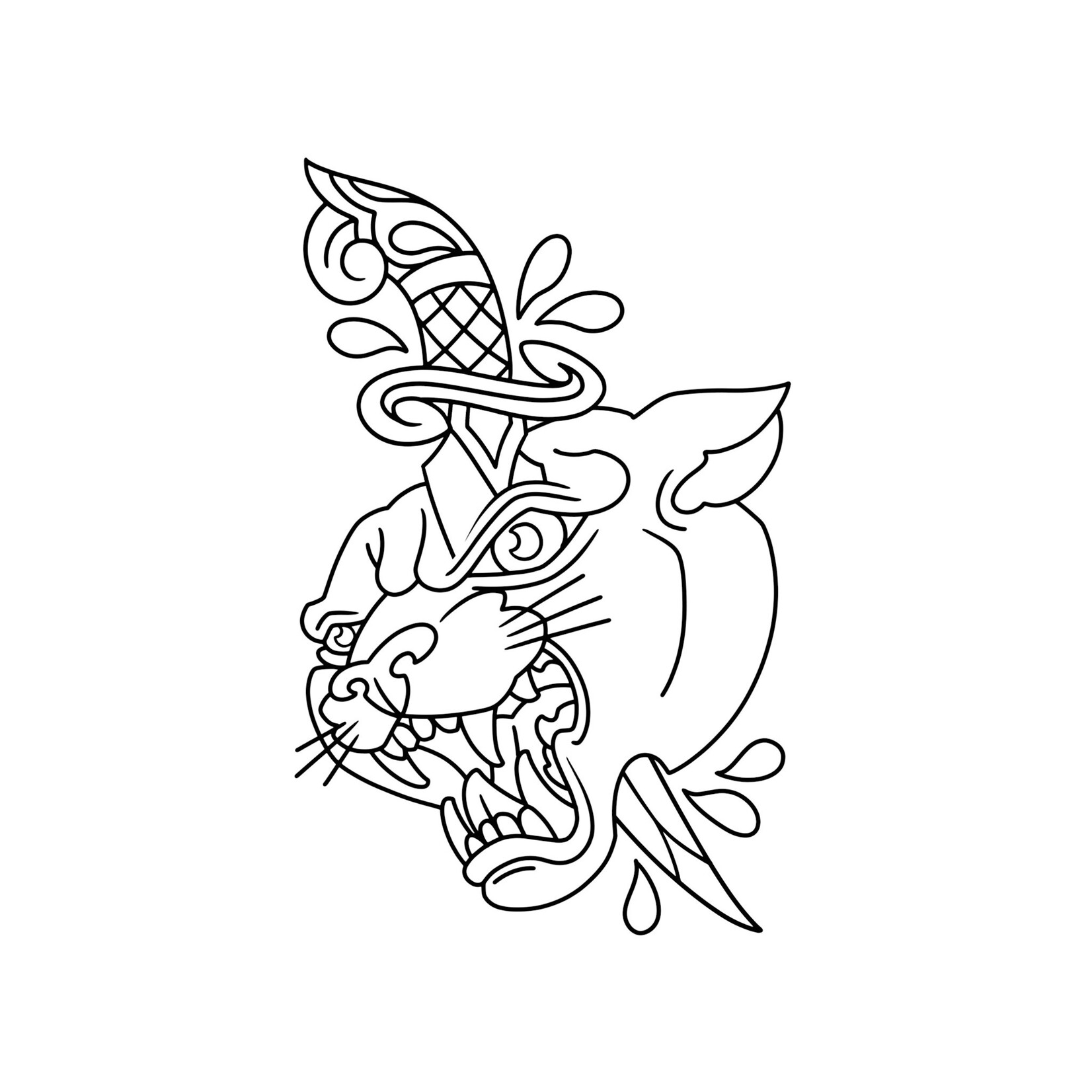 Up For Grabs Traditional Panther with Dagger by JF