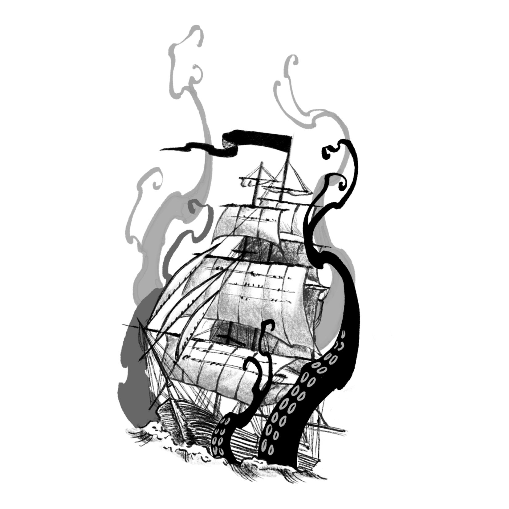 Up For Grabs Ship and Cthulu by Sasha