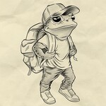 Human Kanvas Up For Grabs Backpacking Frog by Felipe